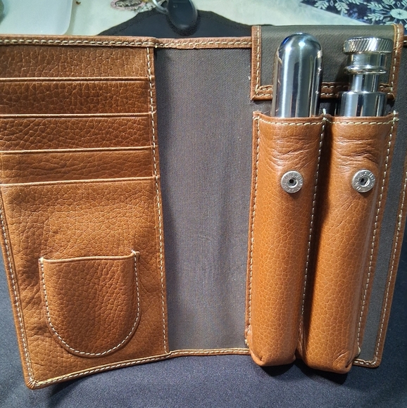 Brown and Silver Key Card Holder with Textured Leather - Picture 6 of 10